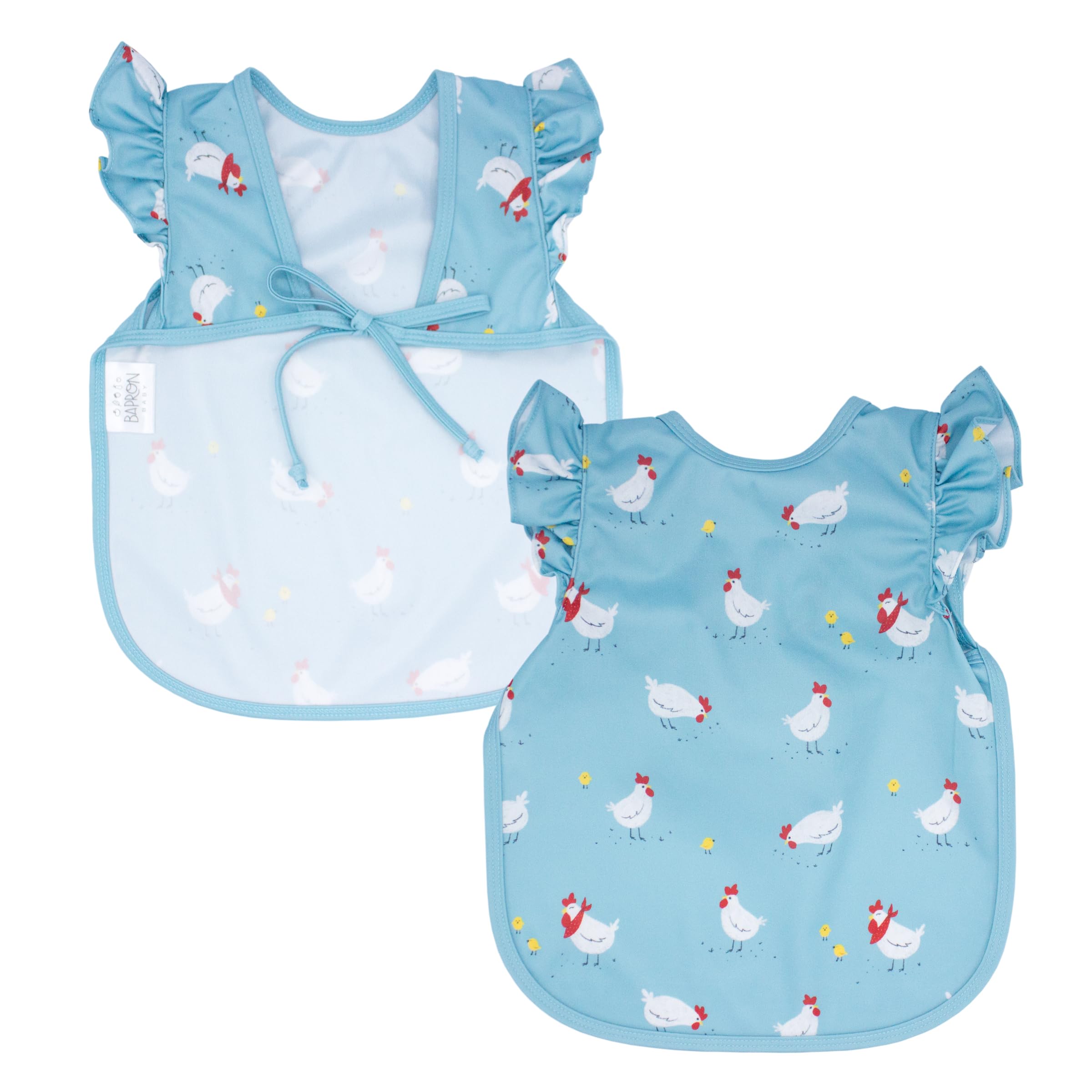 BapronBaby Flutter Little Chickies Bapron provides gentle chest coverage during meals