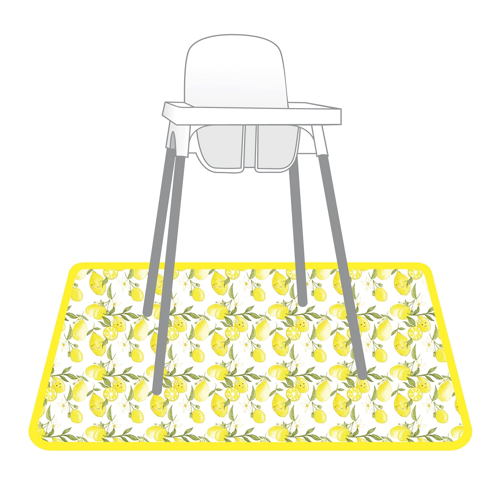 BapronBaby Fresh Lemon Splash Mat under table shows spill protection