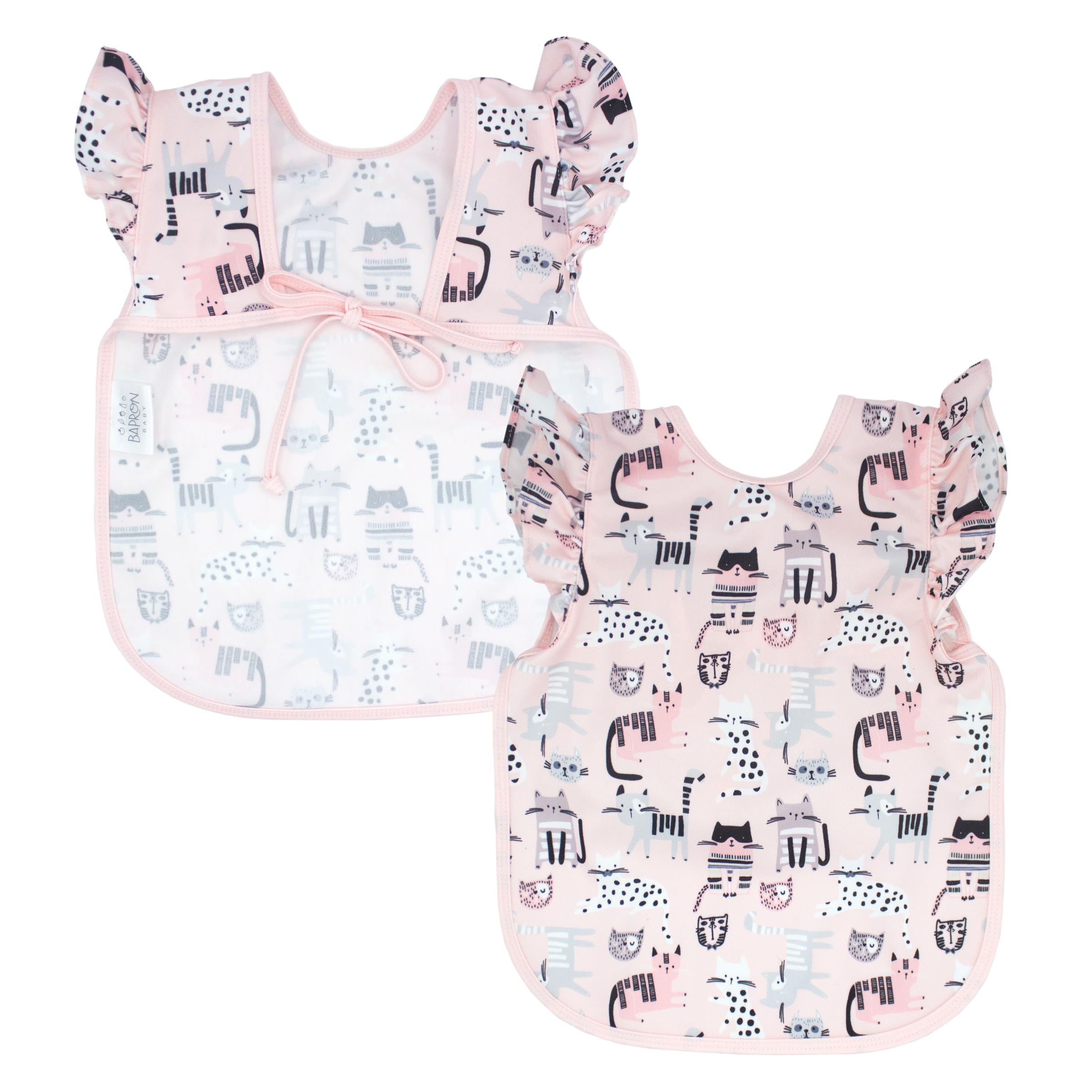 BapronBaby Kitty Bapron with soft waterproof fabric for quick mess cleanup.