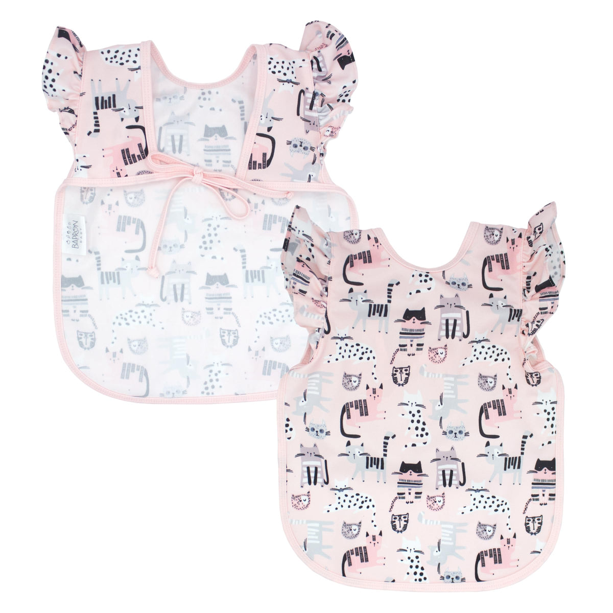 BapronBaby Kitty Bapron with soft waterproof fabric for quick mess cleanup.