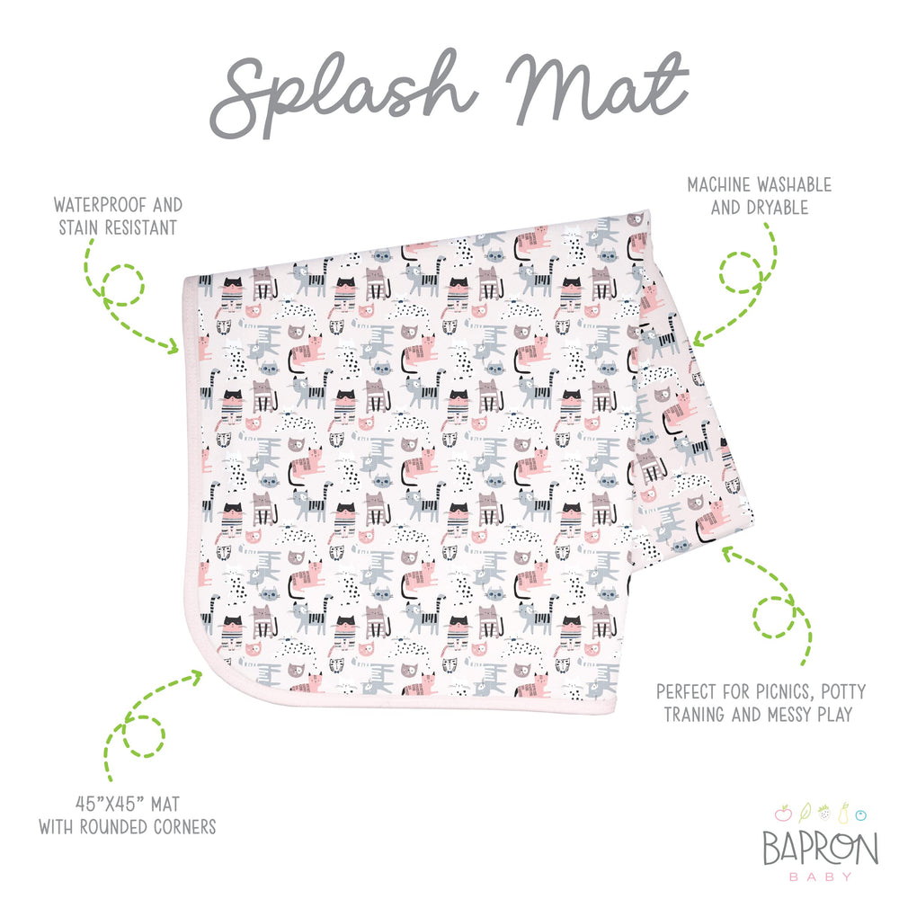 BapronBaby Kitty Splash Mat folded for travel and easy packing