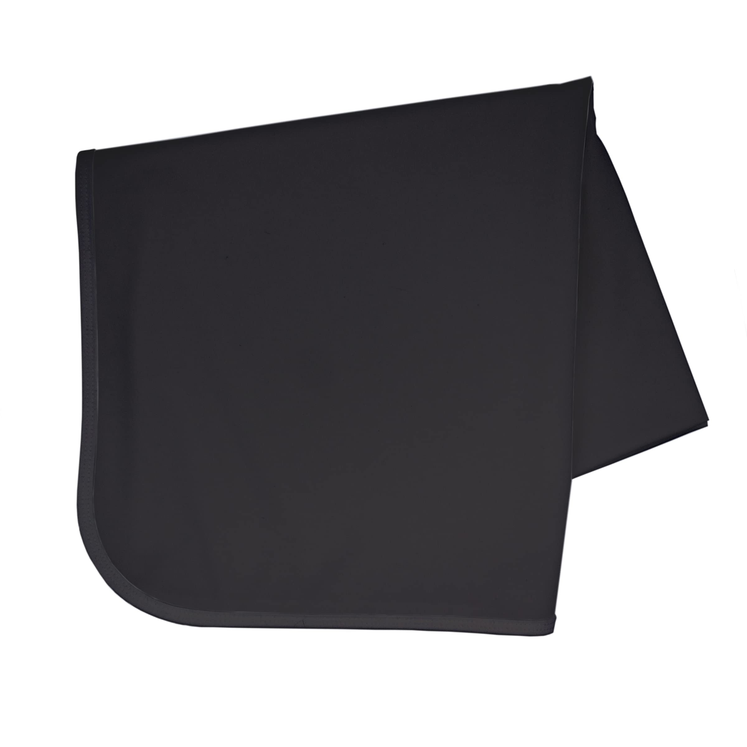 BapronBaby Minimalist Black Splash Mat under high chair protects floors from spills.