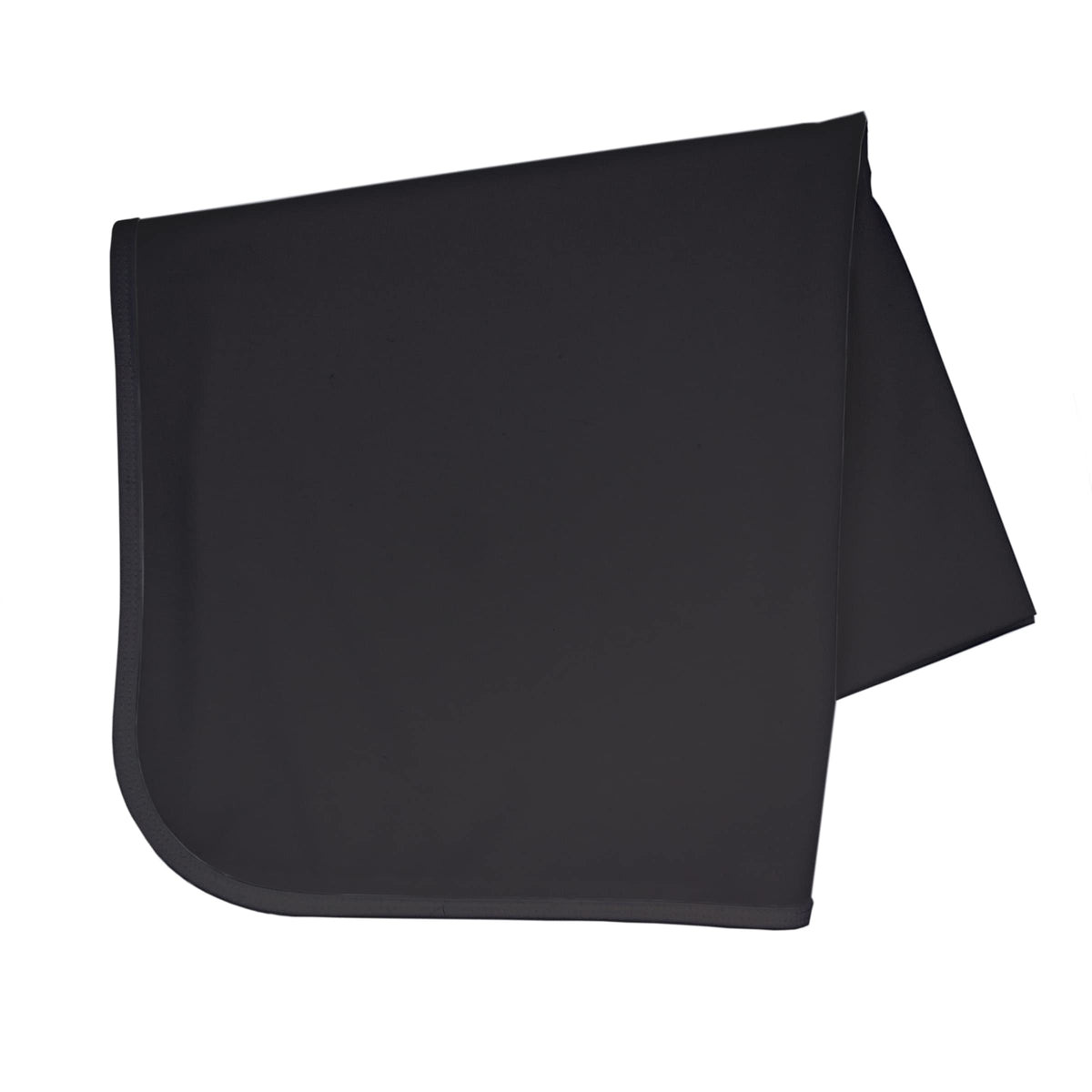 BapronBaby Minimalist Black Splash Mat under high chair protects floors from spills.
