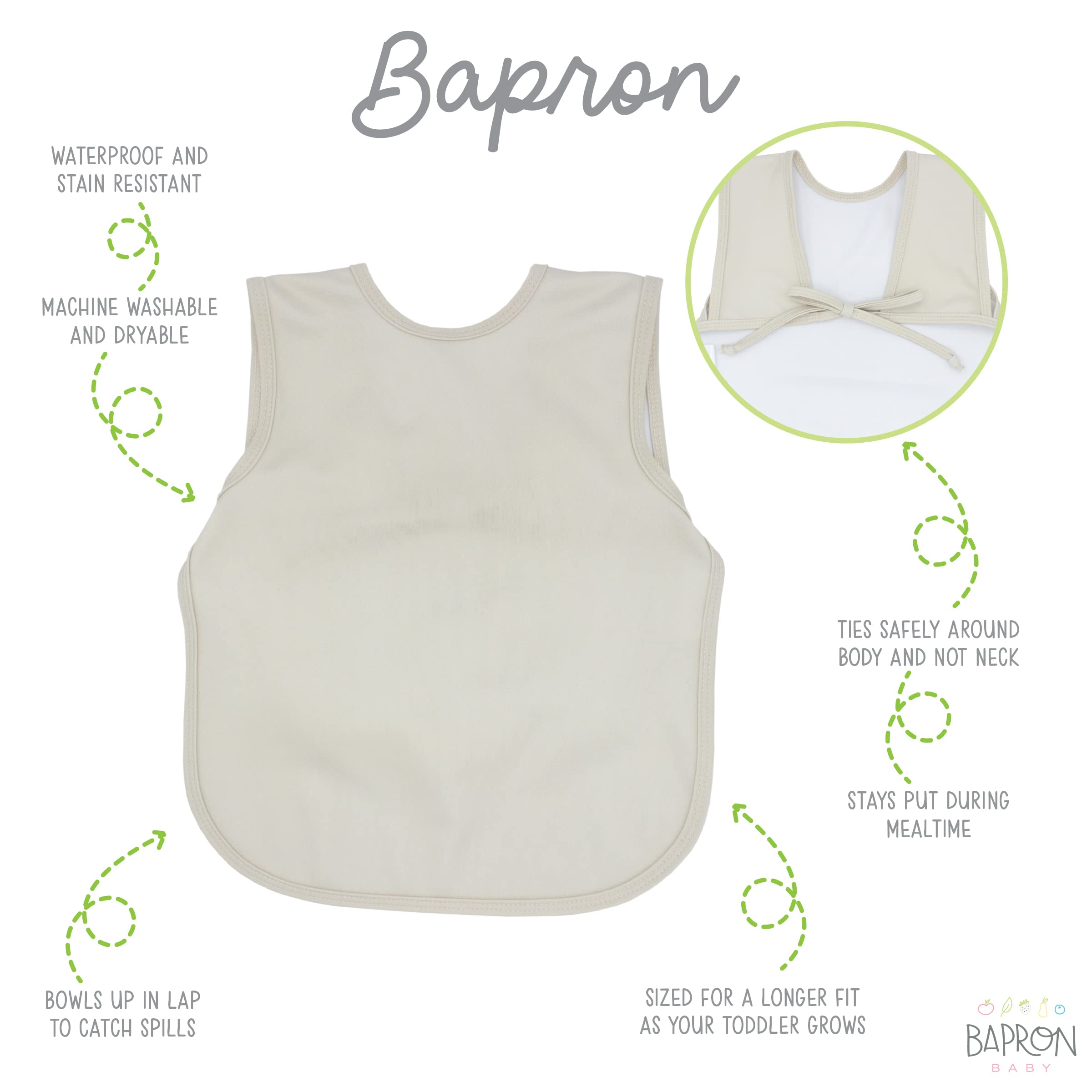 BapronBaby Minimalist Champagne Bapron worn on child for safe coverage