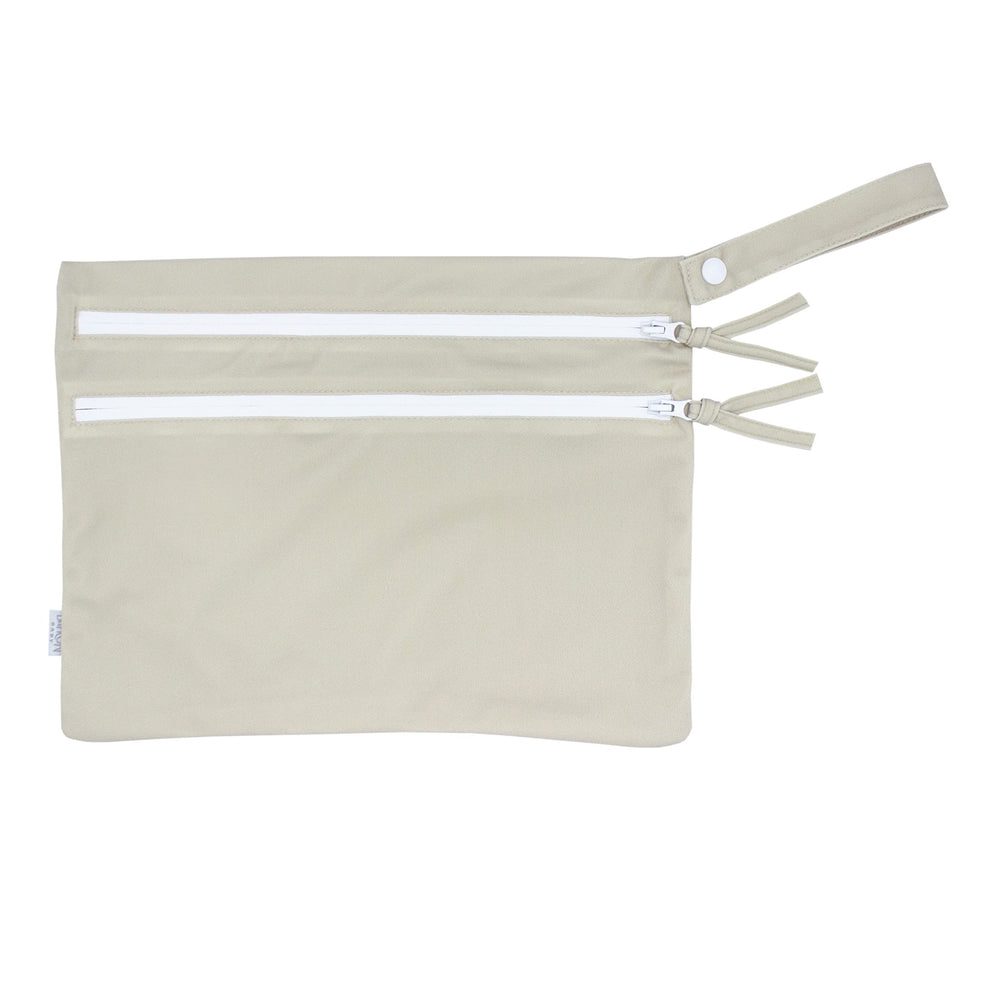BapronBaby minimal champagne wet dry bag with waterproof construction and secure zipper pockets.