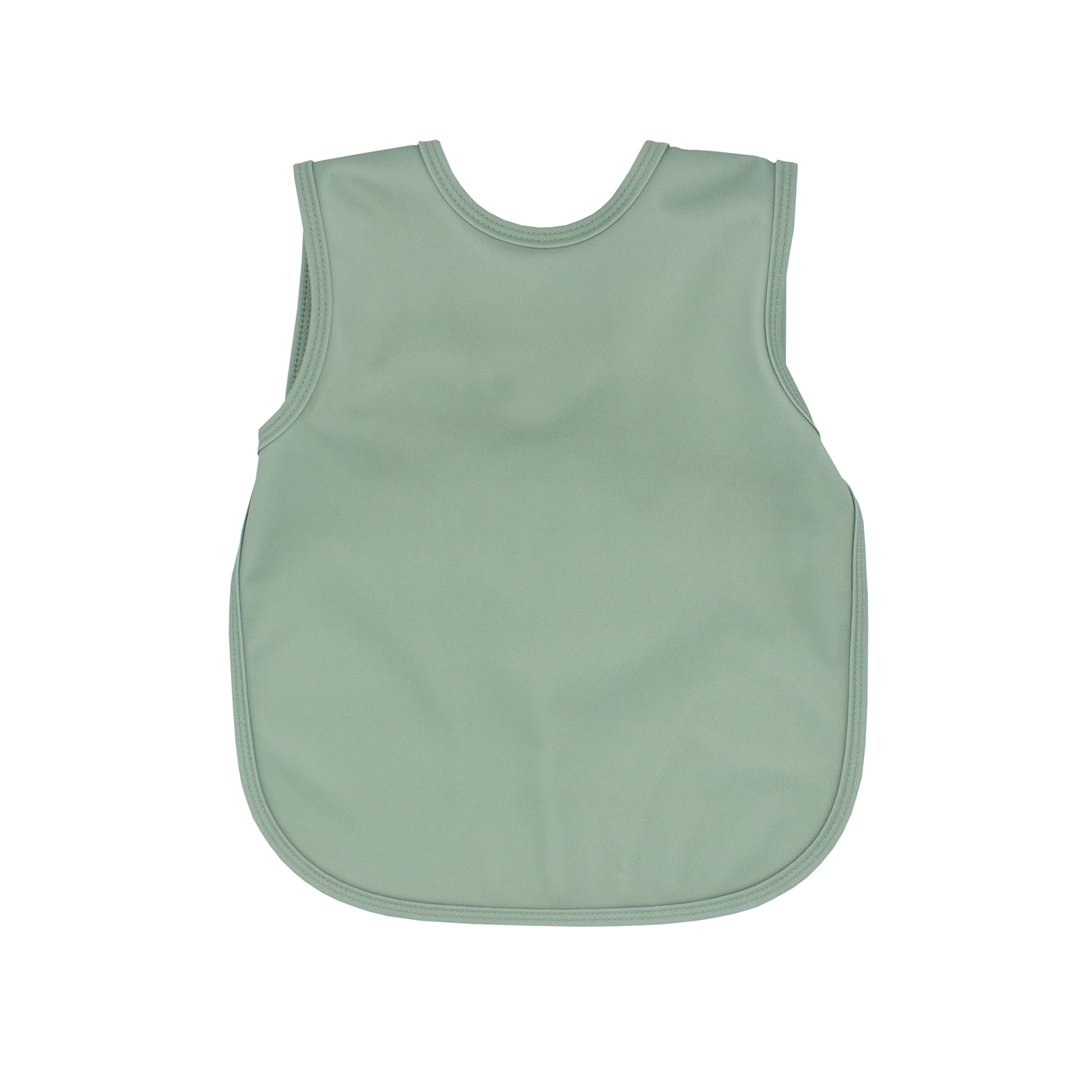 BapronBaby Minimalist Sage Bapron on a baby during meals, comfortable and stylish protection.