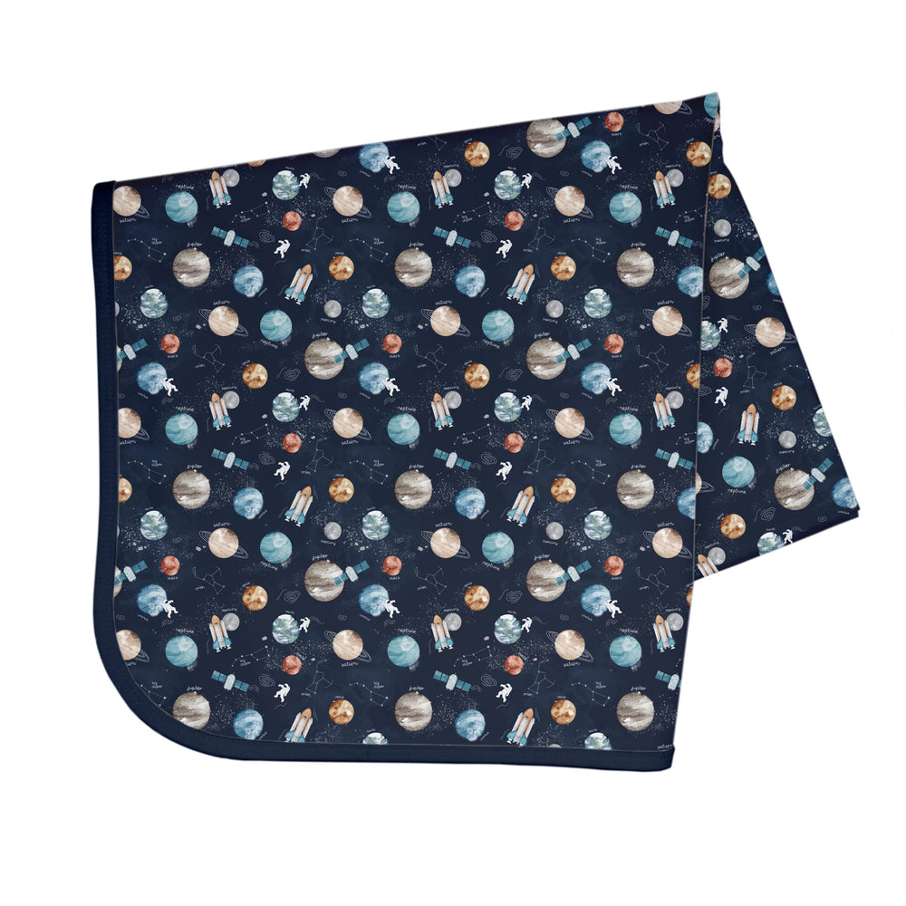 BapronBaby Outer Space Splash Mat waterproof protects floors during meals.