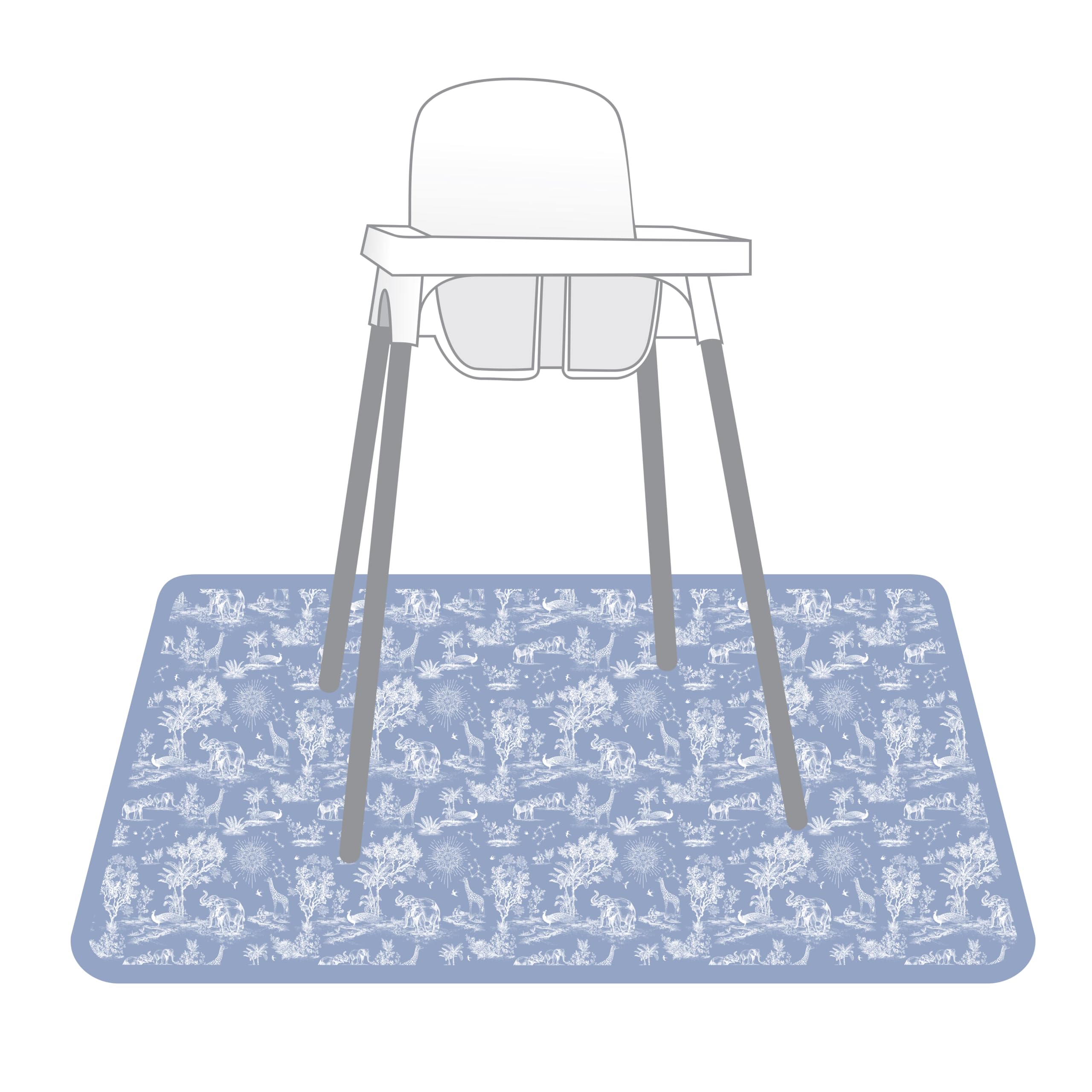 BapronBaby Savanna Blue Splash Mat in crafts area catches splashes during activities.