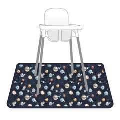 BapronBaby Splash Mat under highchair protects floors from spills.