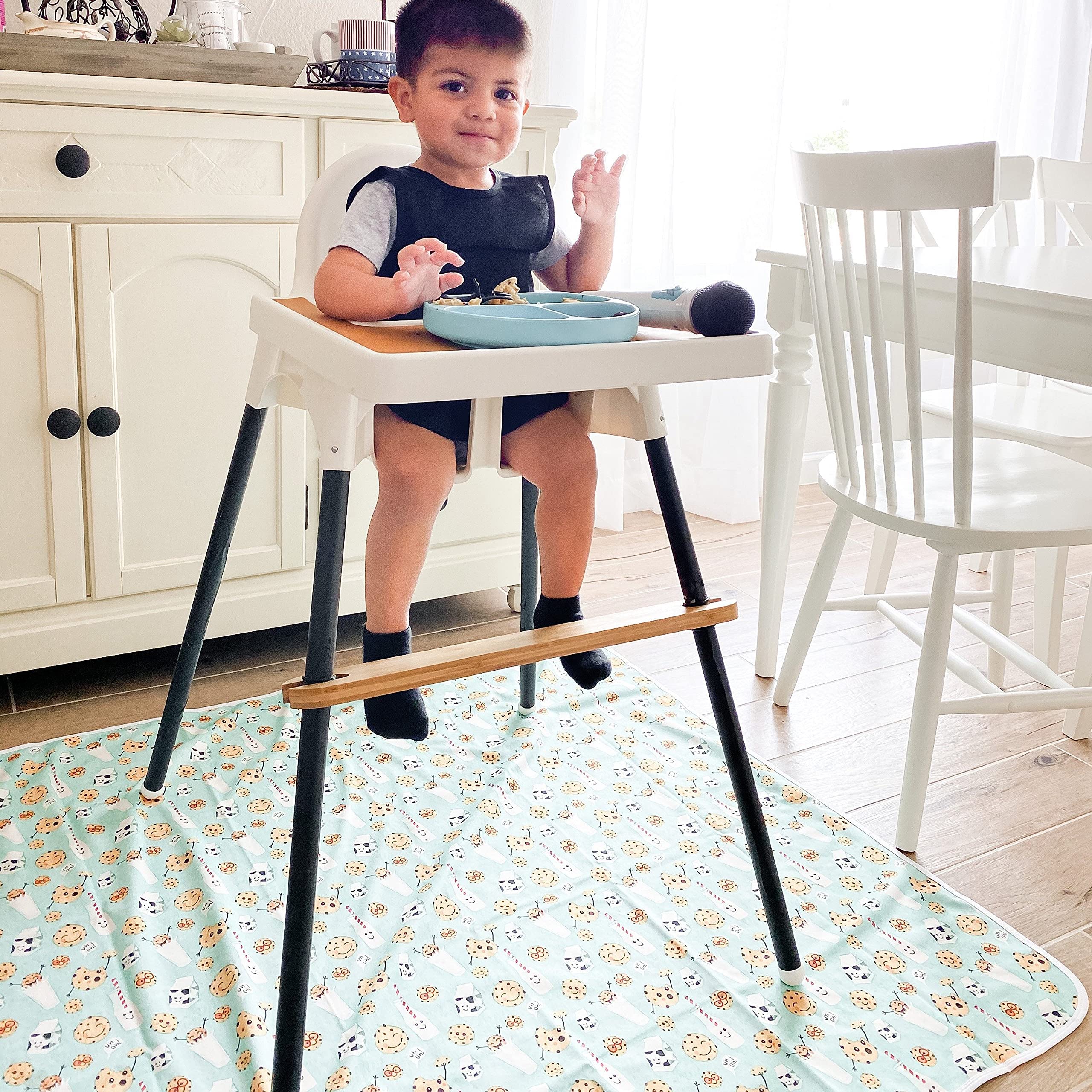 BapronBaby splash mat protecting floors under table from spills.