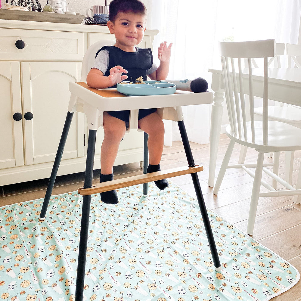 BapronBaby splash mat protecting floors under table from spills.