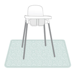 BapronBaby under-highchair protector with dino design shields tables from messes.