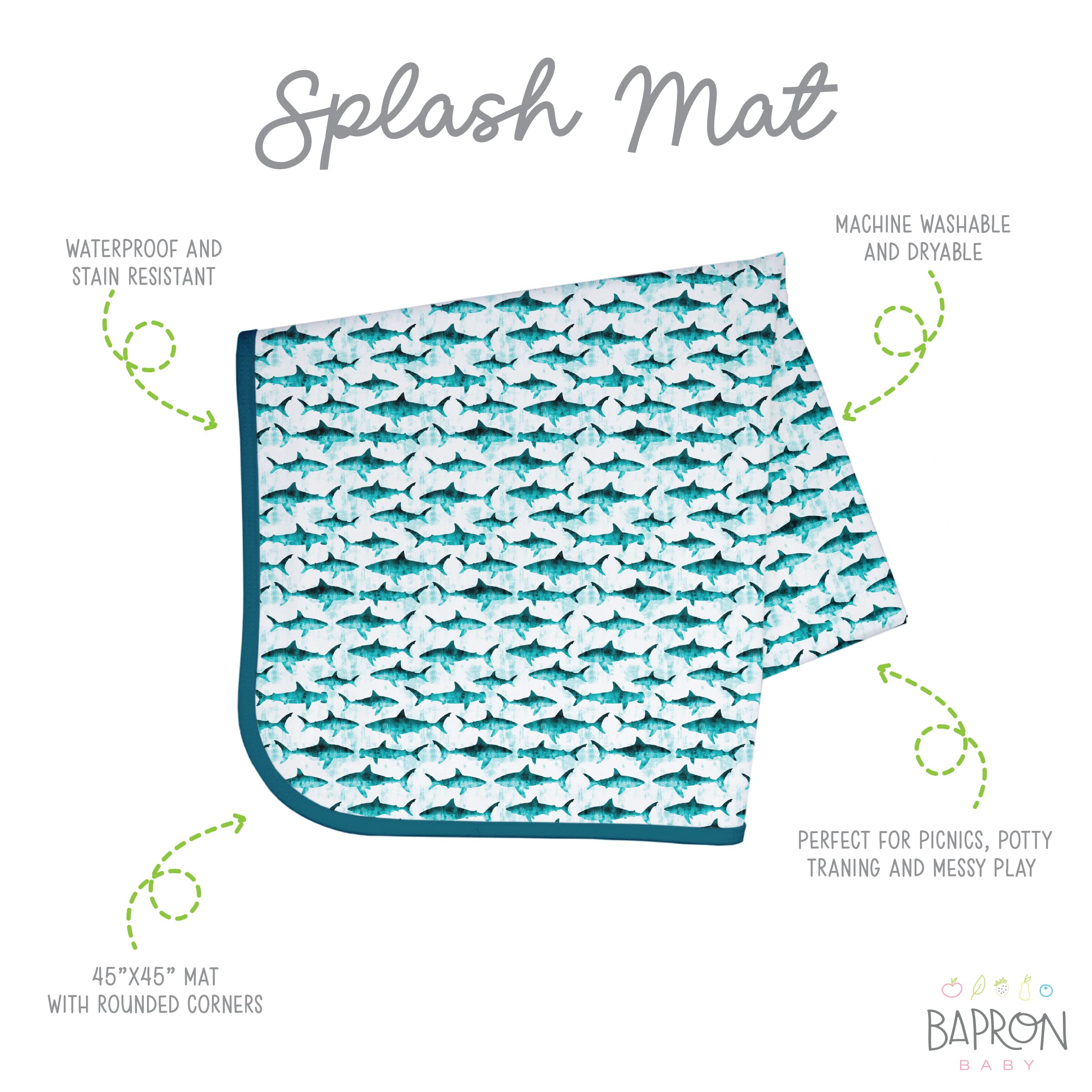 BapronBaby waterproof fabric splash mat close-up shows bonded waterproof layer.