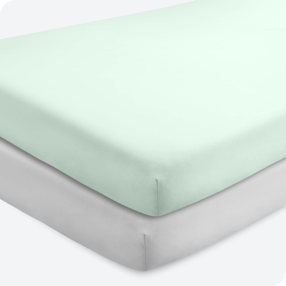 Bare Home 2-pack fitted crib sheets in package for quick setup