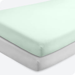 Bare Home 2-pack fitted crib sheets in package for quick setup