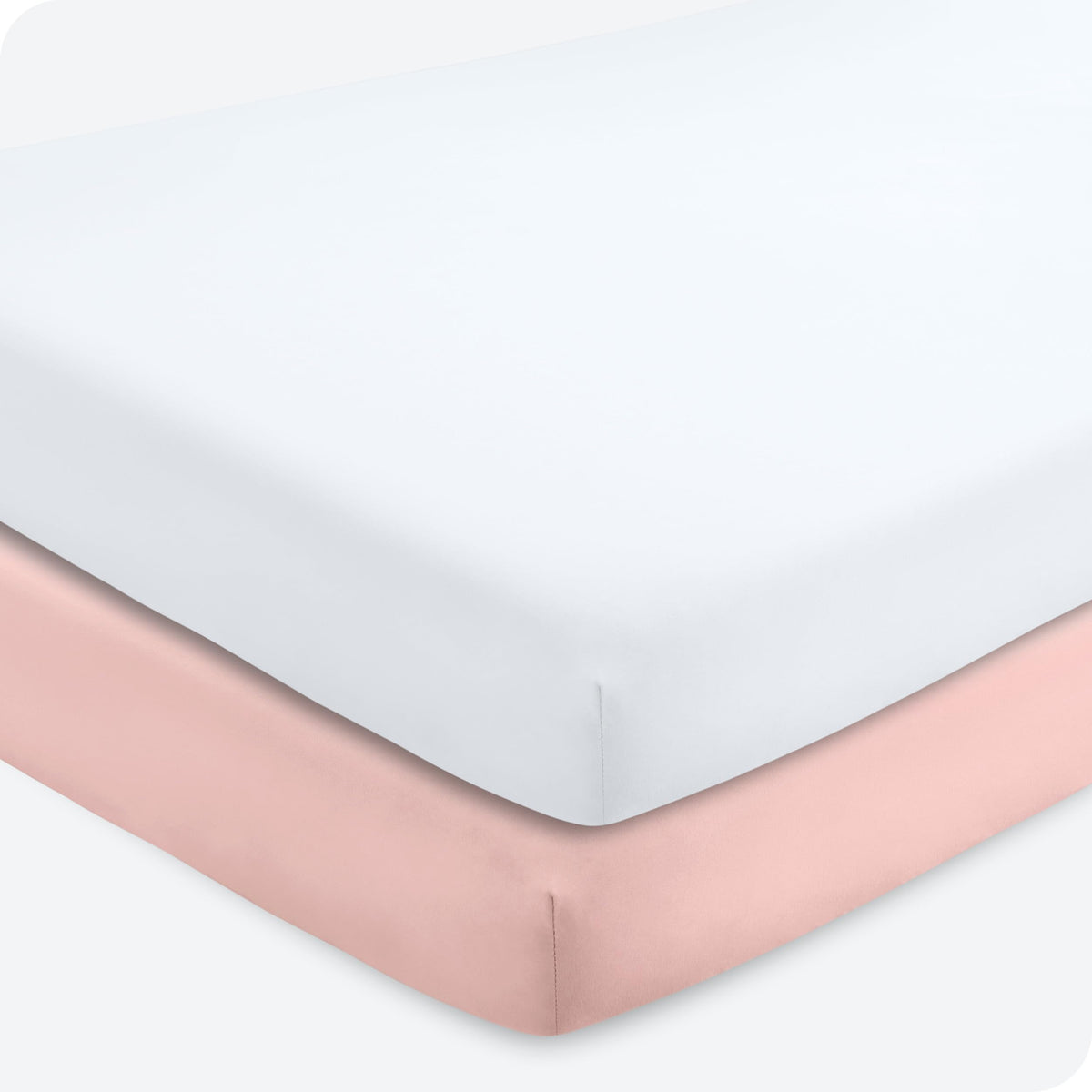 Bare Home 2-pack fitted crib sheets Pink Slipper showing a snug crib fit