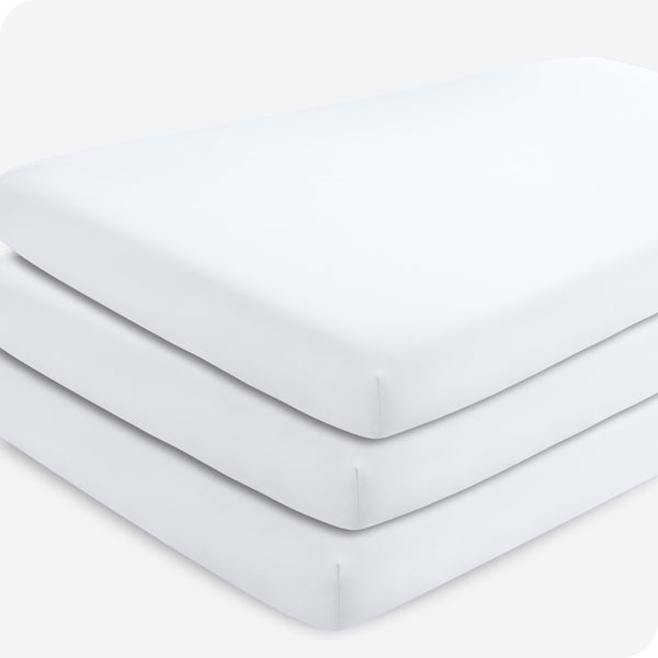 Bare Home 3-pack fitted crib sheet with snug elastic edge for secure fit