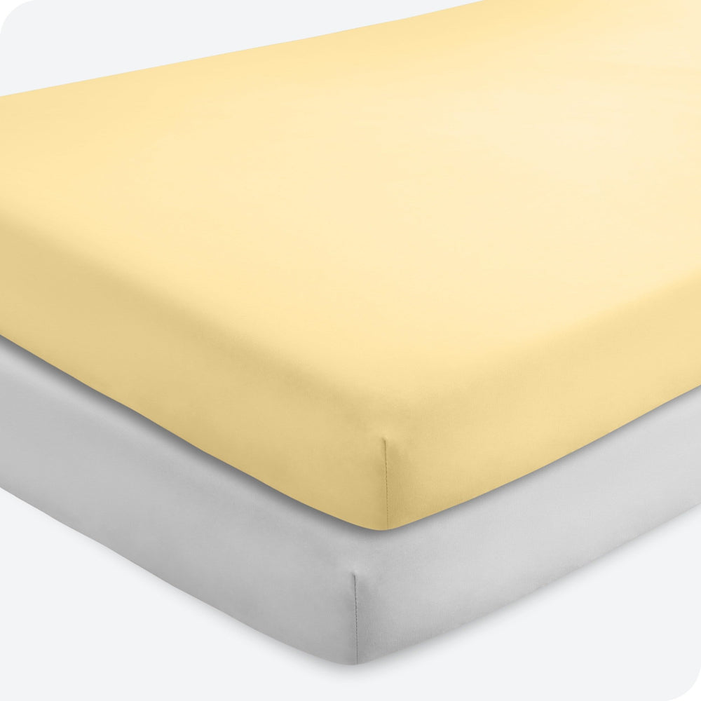 Bare Home Cloud Grey crib sheets fitted securely for undisturbed naps and bedtime routines.