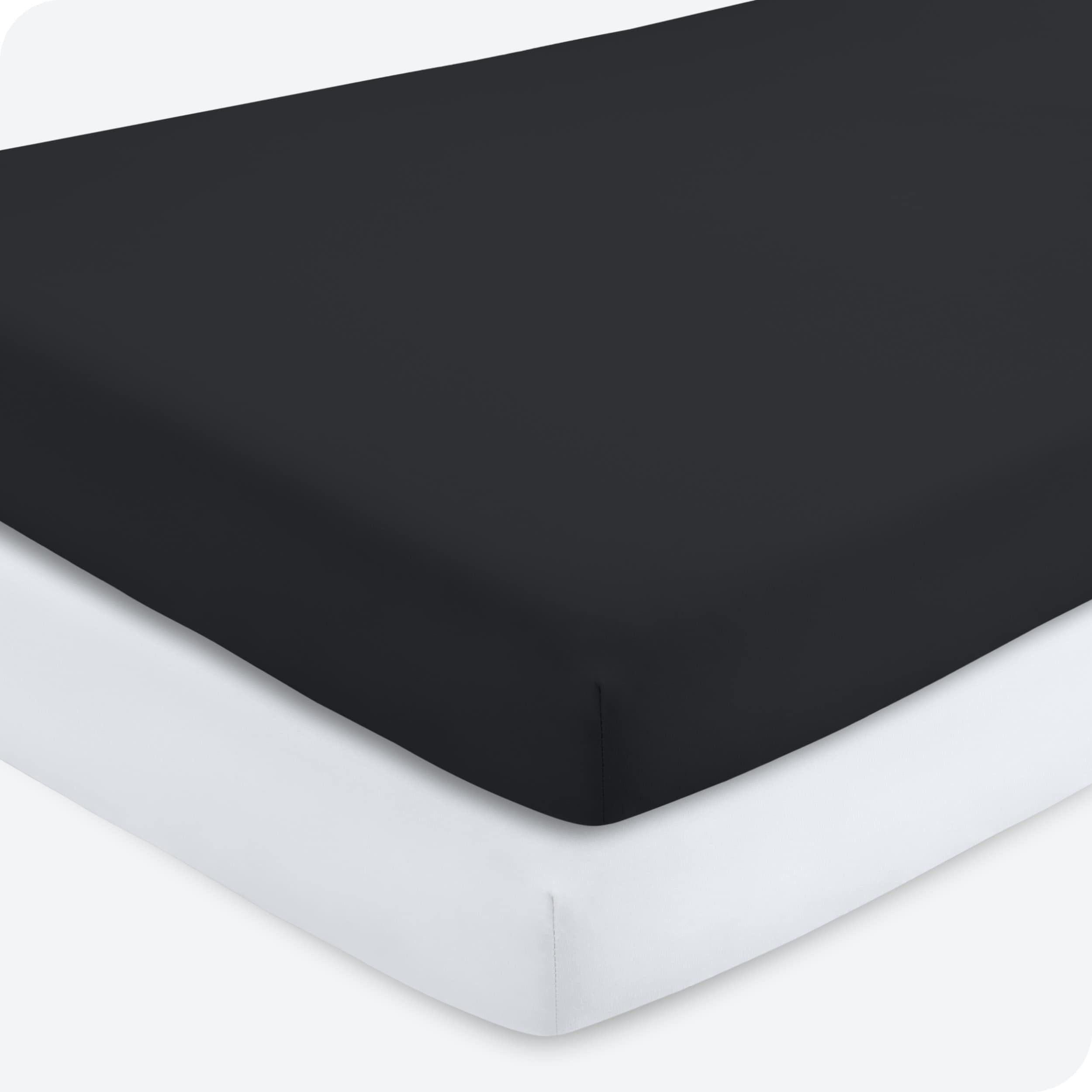 Bare Home two-pack breathable microfiber sheets keep a cool night for baby