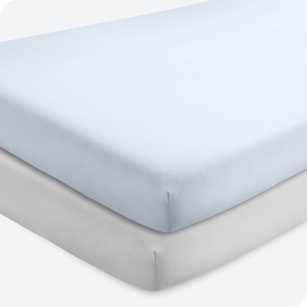 Bare Home crib sheets 2-pack front view with soft microfiber