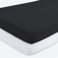 Bare Home 2-pack crib sheets in package, ready for easy replacements.