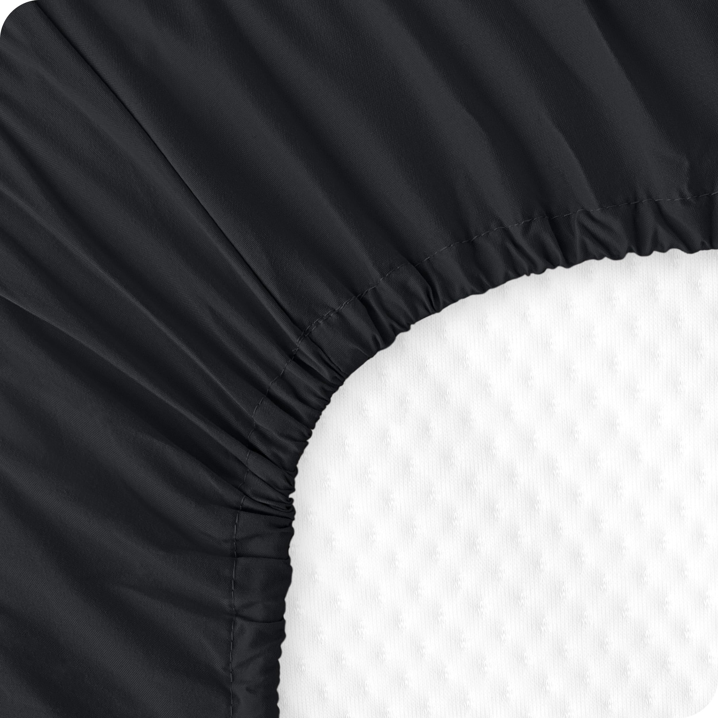 Bare Home breathable microfiber sheets on crib, designed for comfortable nights.
