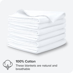 Bare Home six-pack flannel blankets neatly stacked for nursery value.