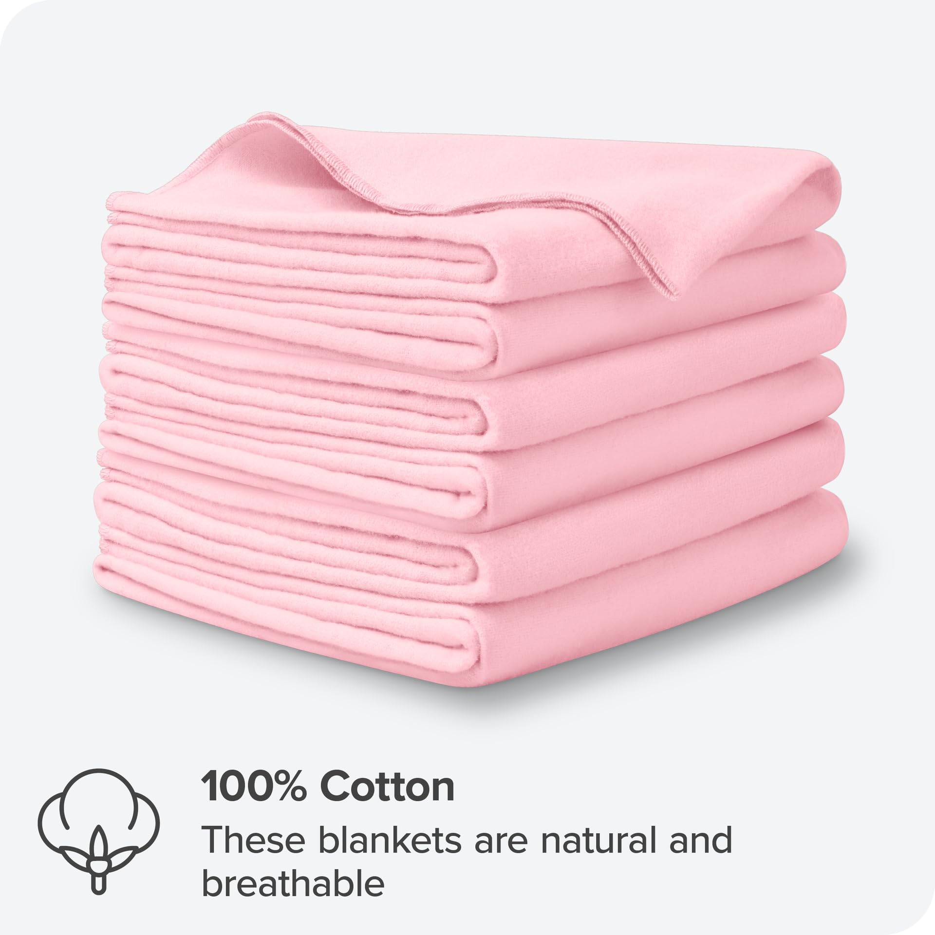 Bare Home 6-pack flannel receiving blankets arranged for nursery versatility.