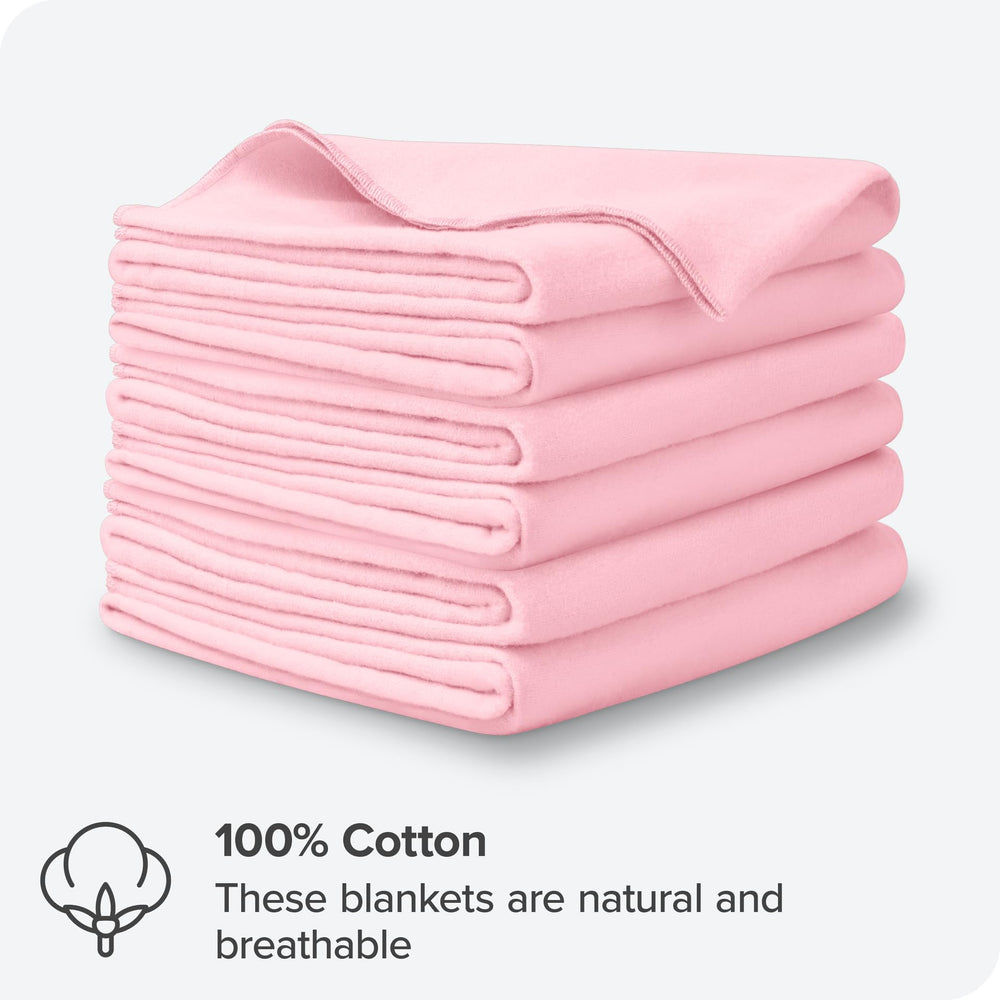 Bare Home 6-pack flannel receiving blankets arranged for nursery versatility.