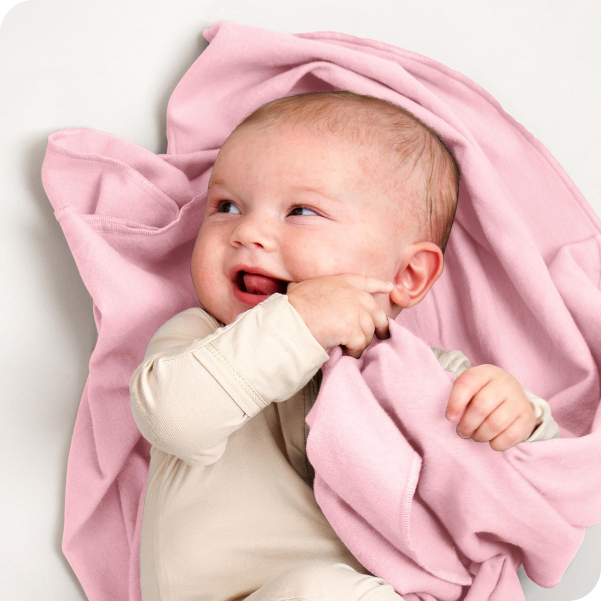 Bare Home flannel blanket close-up showing soft cotton texture for gentle baby touch.