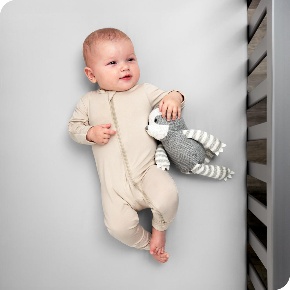 Bare Home microfiber close-up reveals soft breathable texture for baby comfort.