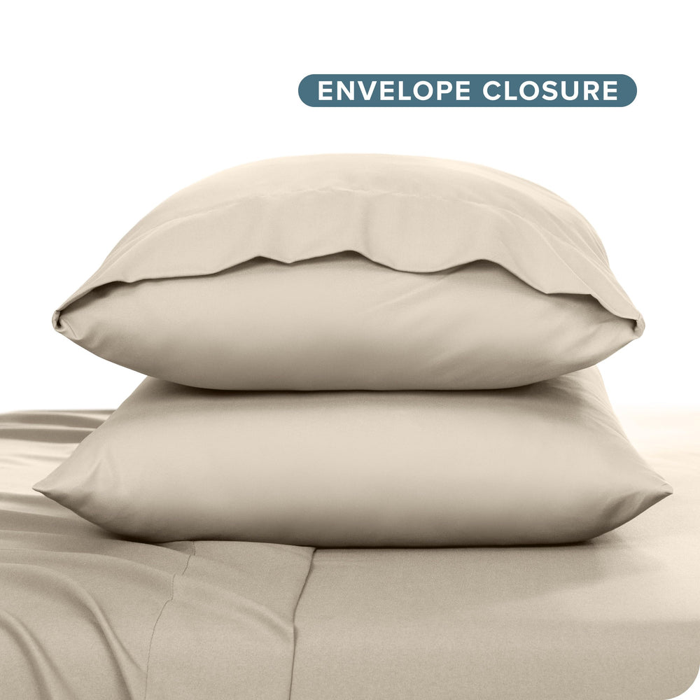 Bare Home toddler microfiber pillowcase cooling fabric for restful nights in sand.