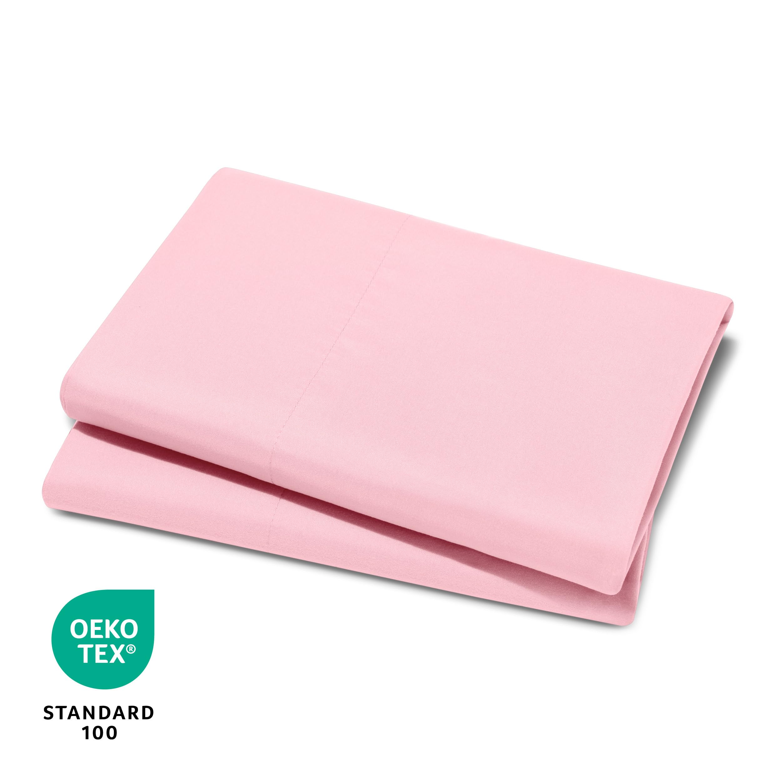 Bare Home durable microfiber fabric close-up in light pink