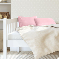 Bare Home toddler pillowcase light pink folded for storage