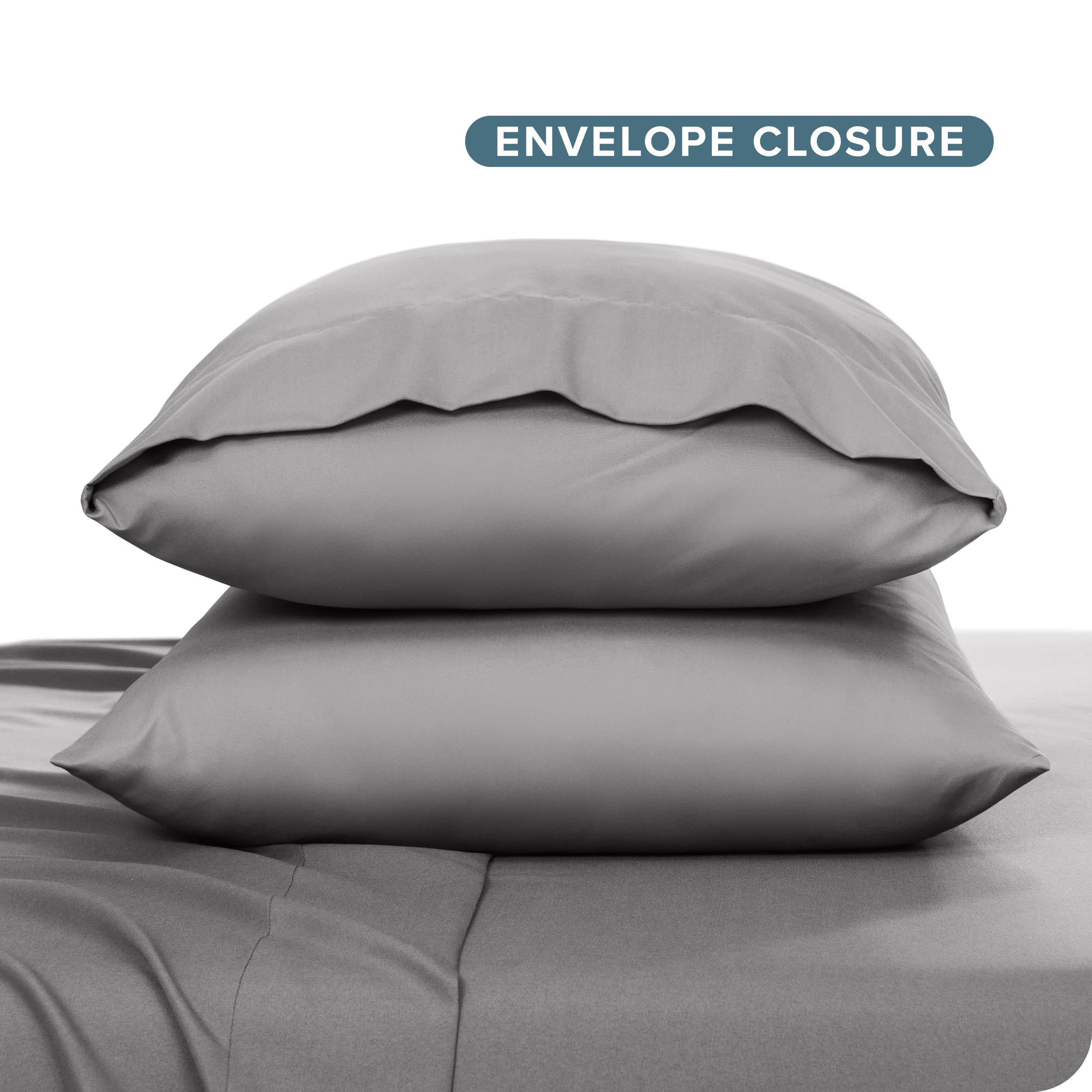 Bare Home wrinkle-free finish keeps pillows smooth and tidy