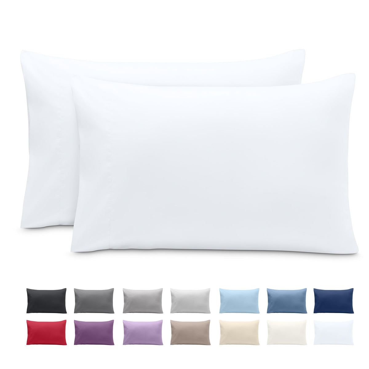 Bare Home toddler pillowcase front view with smooth weave and clean white fabric.