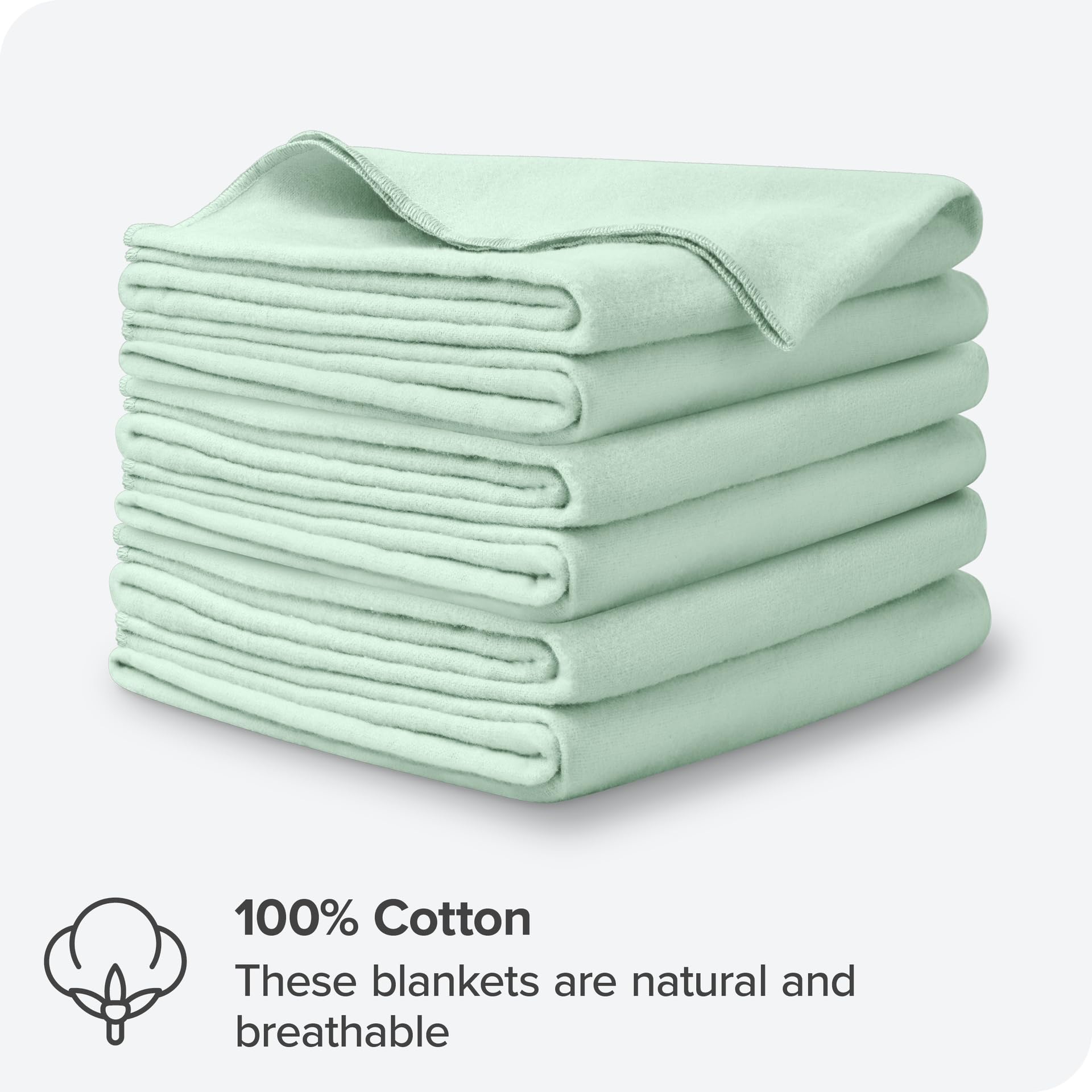 Bare Home mint flannel fabric close-up highlighting soft texture