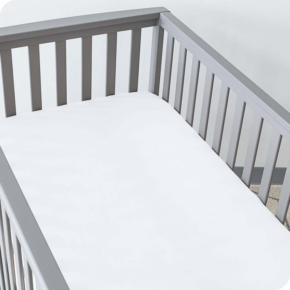 Bare Home two-pack crib sheets ready for quick swaps during bedtime changes.