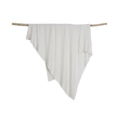 Barefoot Dreams Bamboo Chic Lite blanket in pearl, plush closeup for cozy nursery moments.