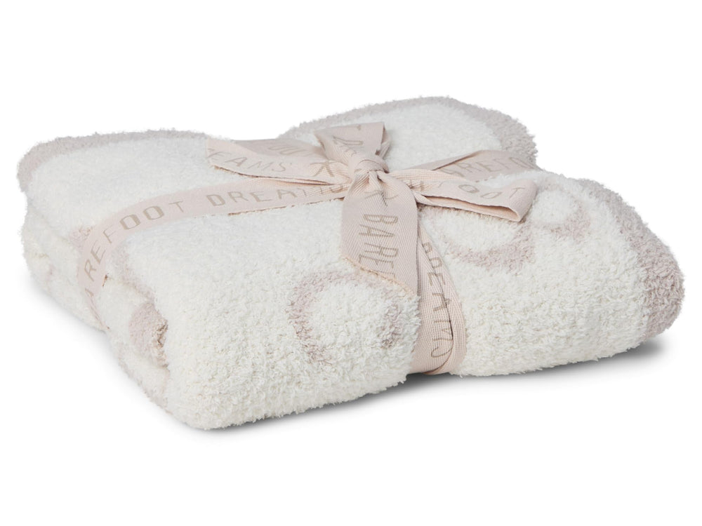 Barefoot Dreams CozyChic ABC Blanket with alphabet jacquard for calm early learning.