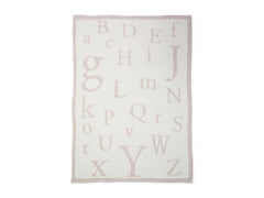Barefoot Dreams CozyChic ABC Blanket featuring rib borders for cozy warmth during strolls.