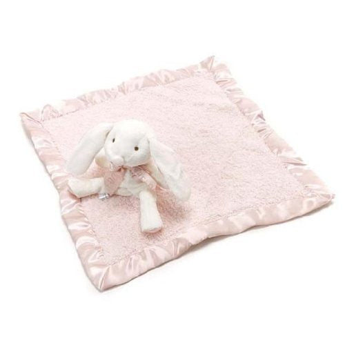 Barefoot Dreams CozyChic Buddie pink bunny traveling companion in stroller