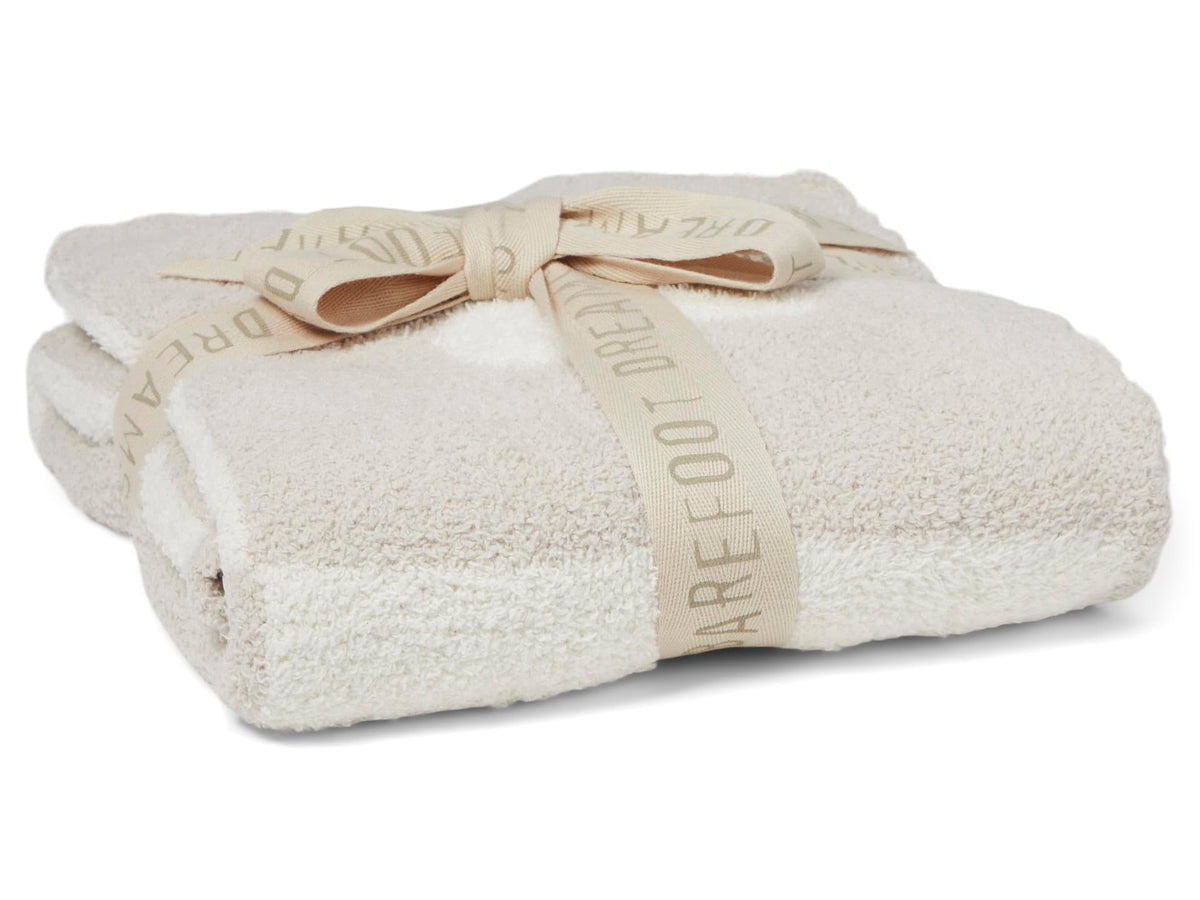 Barefoot Dreams CozyChic Cuddle Blanket checkerboard pattern adds baby warmth