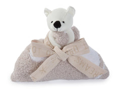 Barefoot Dreams CozyChic Dream Buddie close-up with satin-lined ears for soothing comfort.