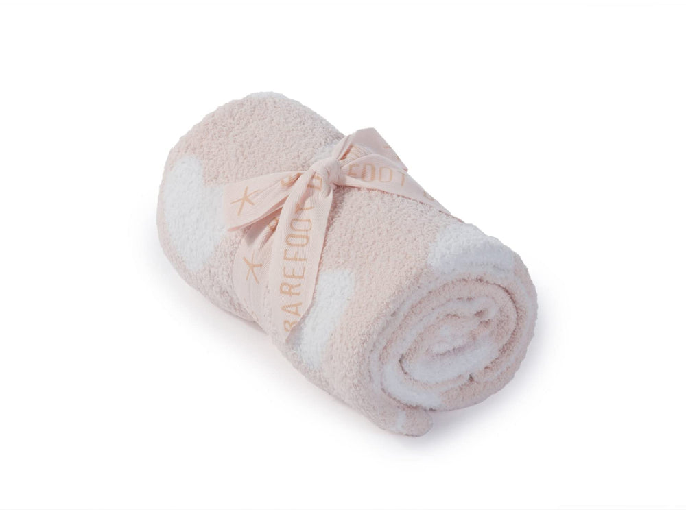 Barefoot Dreams CozyChic Dream Receiving Blanket in Pink Hearts offers gentle warmth