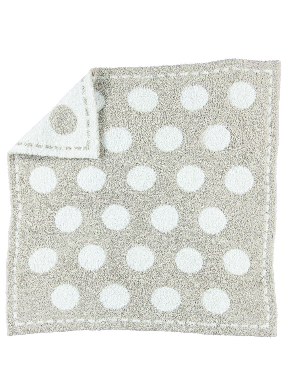 Barefoot Dreams CozyChic Dream Receiving Blanket in stone-white circles for daily cuddles