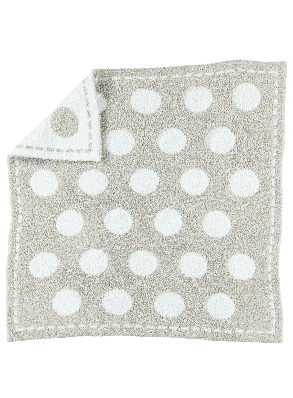 Barefoot Dreams CozyChic Dream Receiving Blanket in stone-white circles for daily cuddles