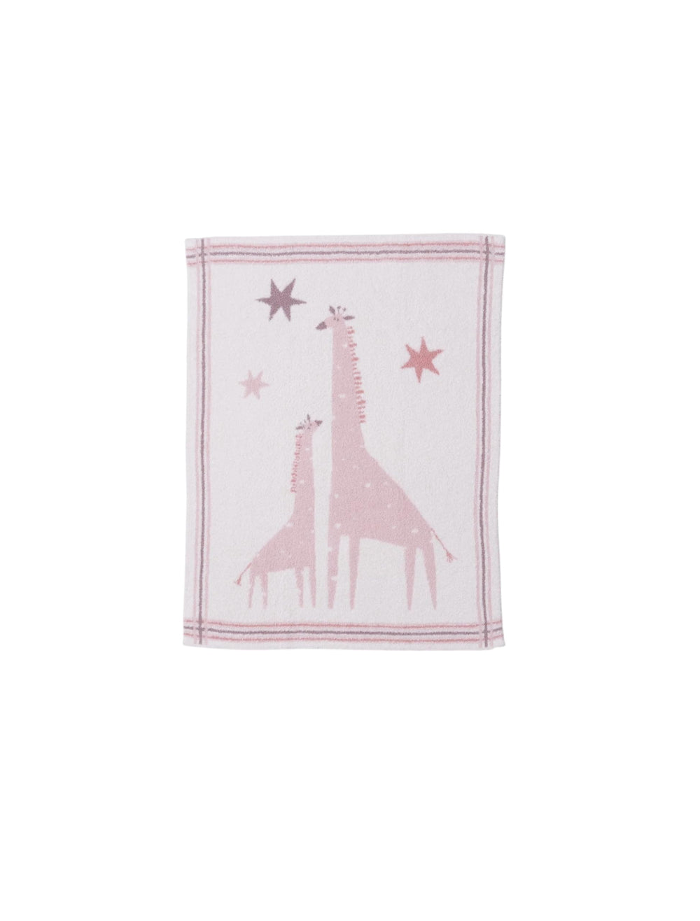 Barefoot Dreams CozyChic giraffe stroller blanket in dusty rose multi for on-the-go comfort