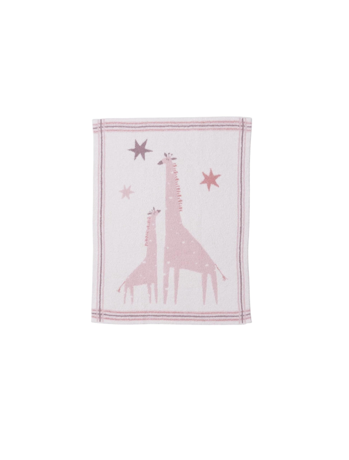 Barefoot Dreams CozyChic giraffe stroller blanket in dusty rose multi for on-the-go comfort