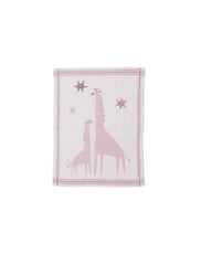 Barefoot Dreams CozyChic giraffe stroller blanket in dusty rose multi for on-the-go comfort